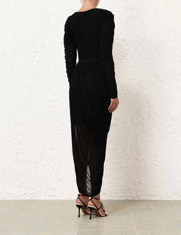 Women Clothing Zimmermann Natura Jersey Draped Skirt Black