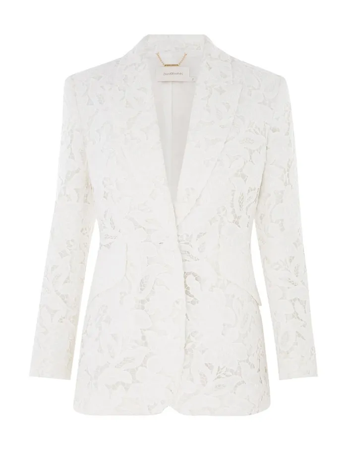 Women Clothing Zimmermann Natura Lace Jacket Ivory