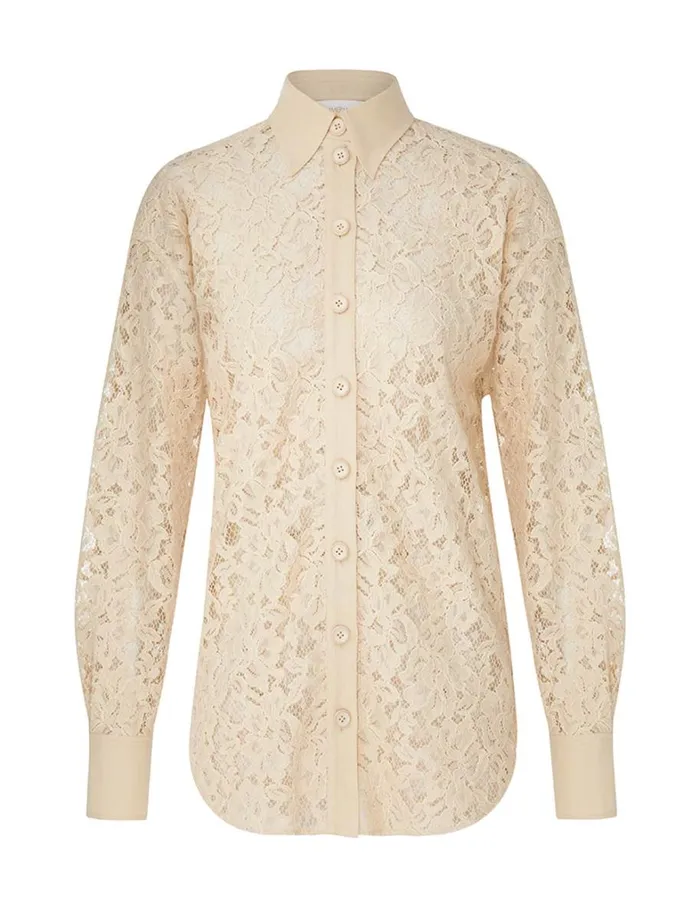 Women Clothing Zimmermann Natura Lace Shirt Tea