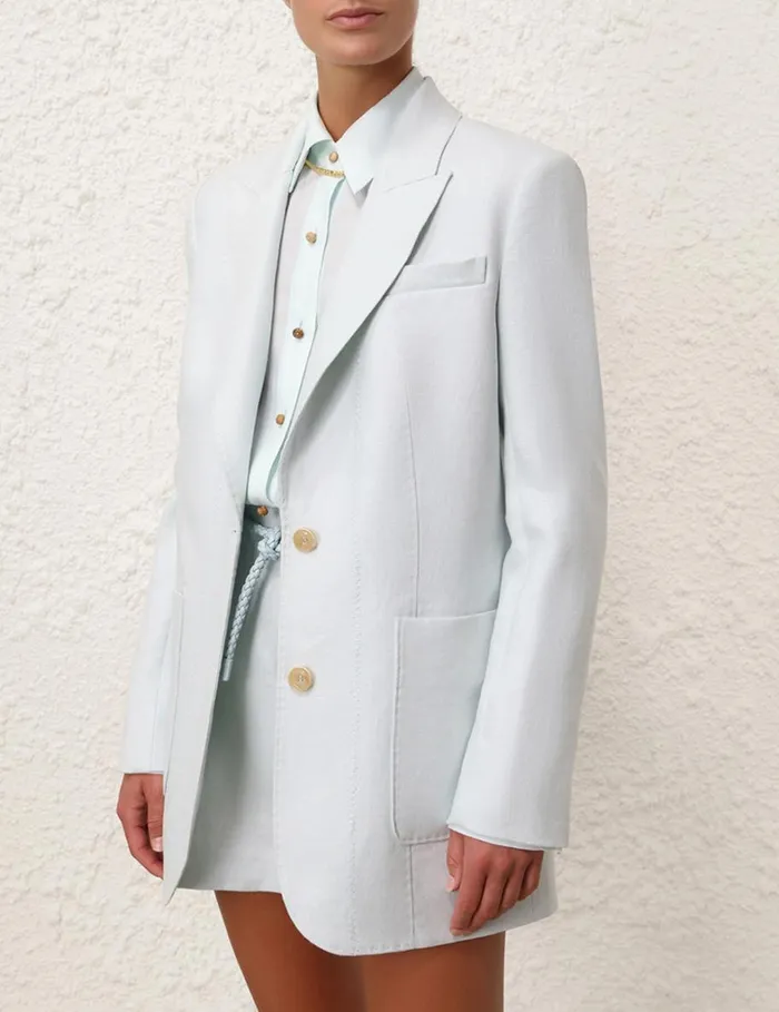 Women Clothing Zimmermann Natura Linen Jacket Mint