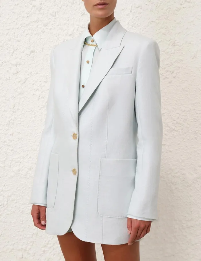Women Clothing Zimmermann Natura Linen Jacket Mint