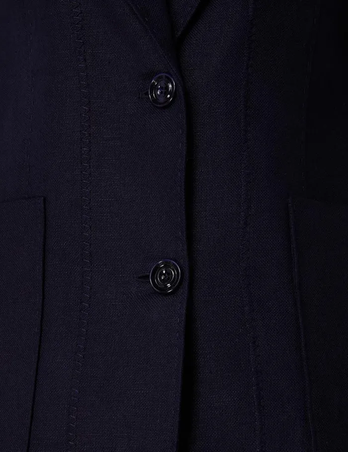 Women Clothing Zimmermann Natura Linen Jacket Navy