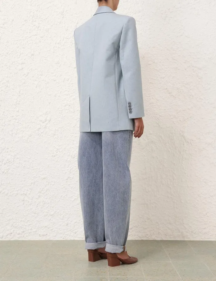 Women Clothing Zimmermann Natura Melange Jacket Chambray