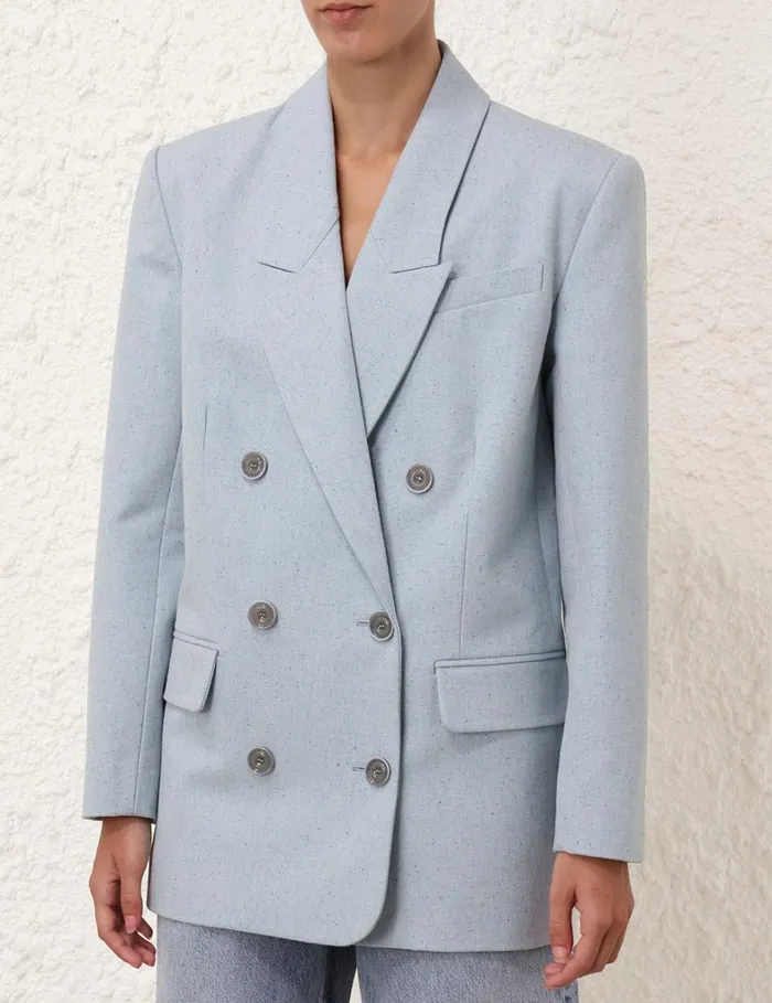 Women Clothing Zimmermann Natura Melange Jacket Chambray