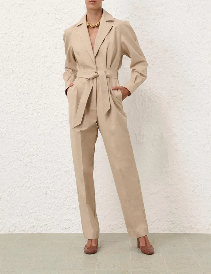 Women Clothing Zimmermann Natura Melange Jumpsuit Natural