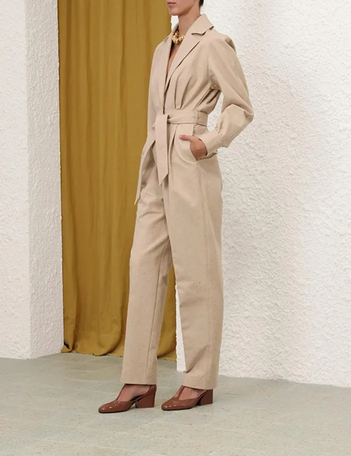 Women Clothing Zimmermann Natura Melange Jumpsuit Natural