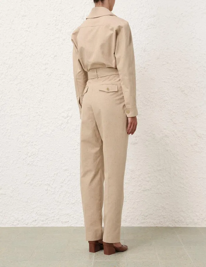 Women Clothing Zimmermann Natura Melange Jumpsuit Natural