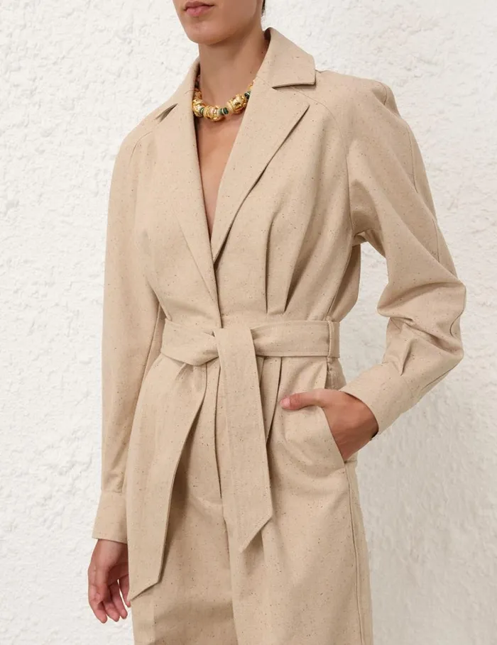 Women Clothing Zimmermann Natura Melange Jumpsuit Natural