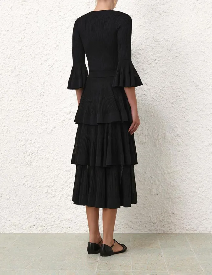 Women Clothing Zimmermann Natura Ruffle Top Black