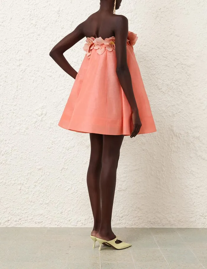 Women Clothing Zimmermann Natura Strapless Mini Coral