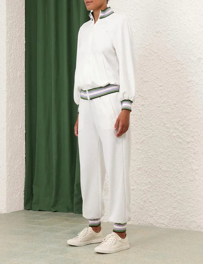 Women Clothing Zimmermann Natura Textured Track Pant Ivory