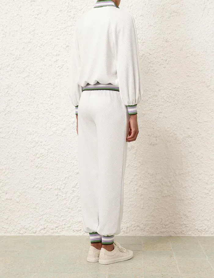 Women Clothing Zimmermann Natura Textured Track Pant Ivory