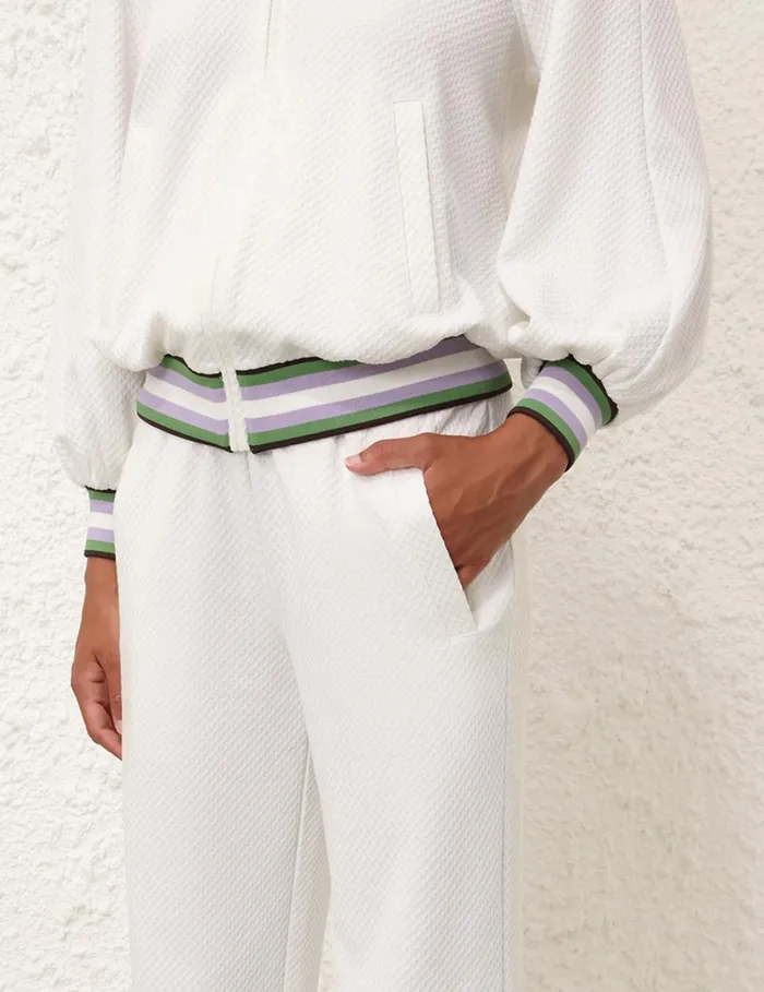 Women Clothing Zimmermann Natura Textured Track Pant Ivory