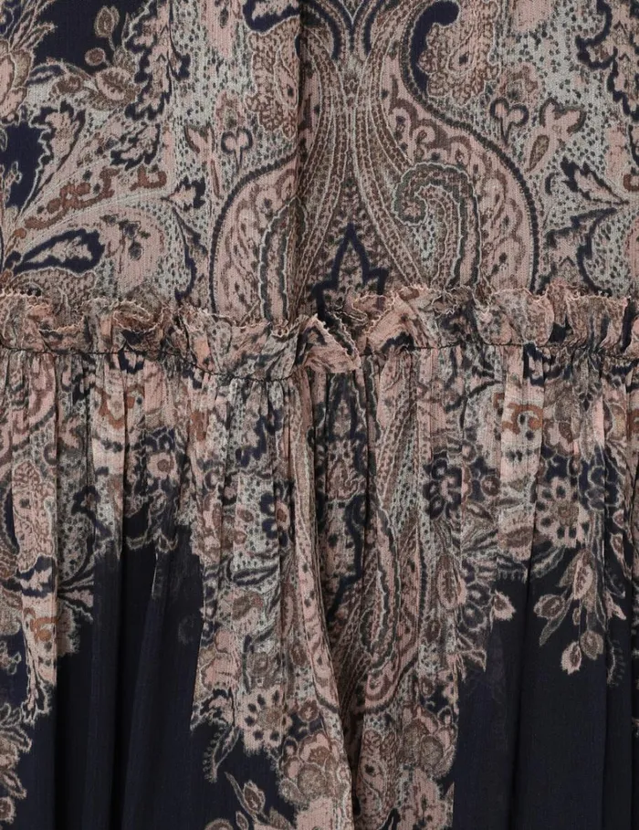 Women Clothing Zimmermann Natura Tubular Midi Navy Paisley