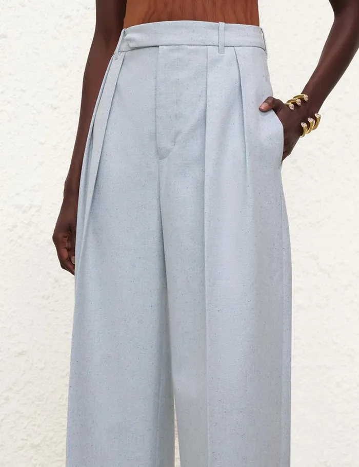 Women Clothing Zimmermann Natura Wide Leg Pant Chambray