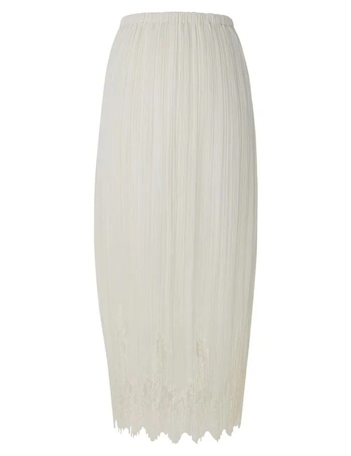 Women Clothing Zimmermann Pleated Skirt Cream