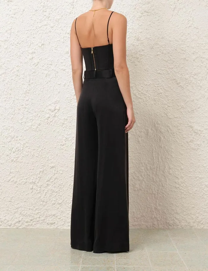 Women Clothing Zimmermann Silk Corset Top Black