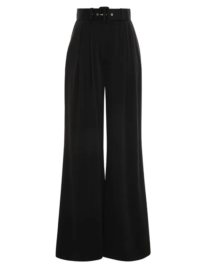 Women Clothing Zimmermann Silk Tuck Pant Black