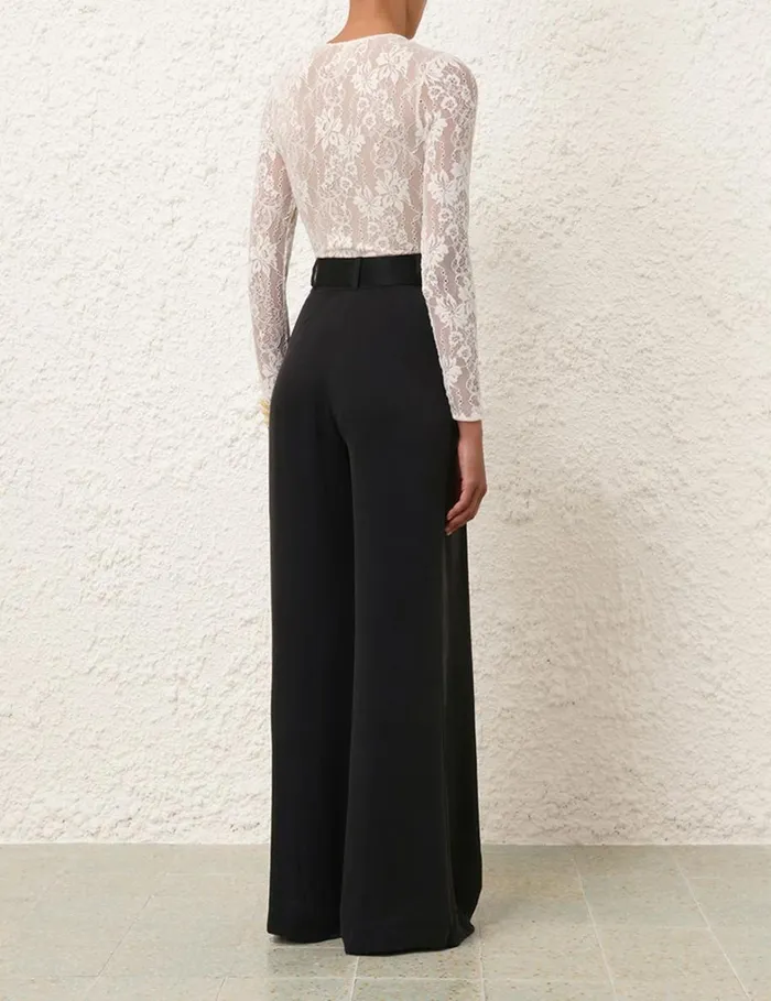 Women Clothing Zimmermann Silk Tuck Pant Black