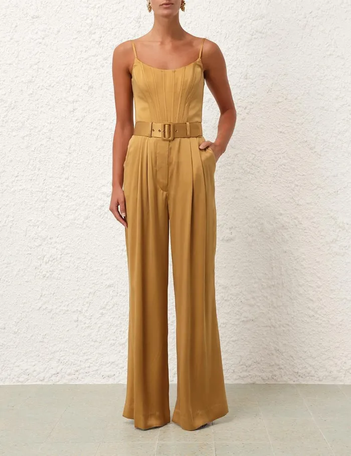 Women Clothing Zimmermann Silk Tuck Pant Honey
