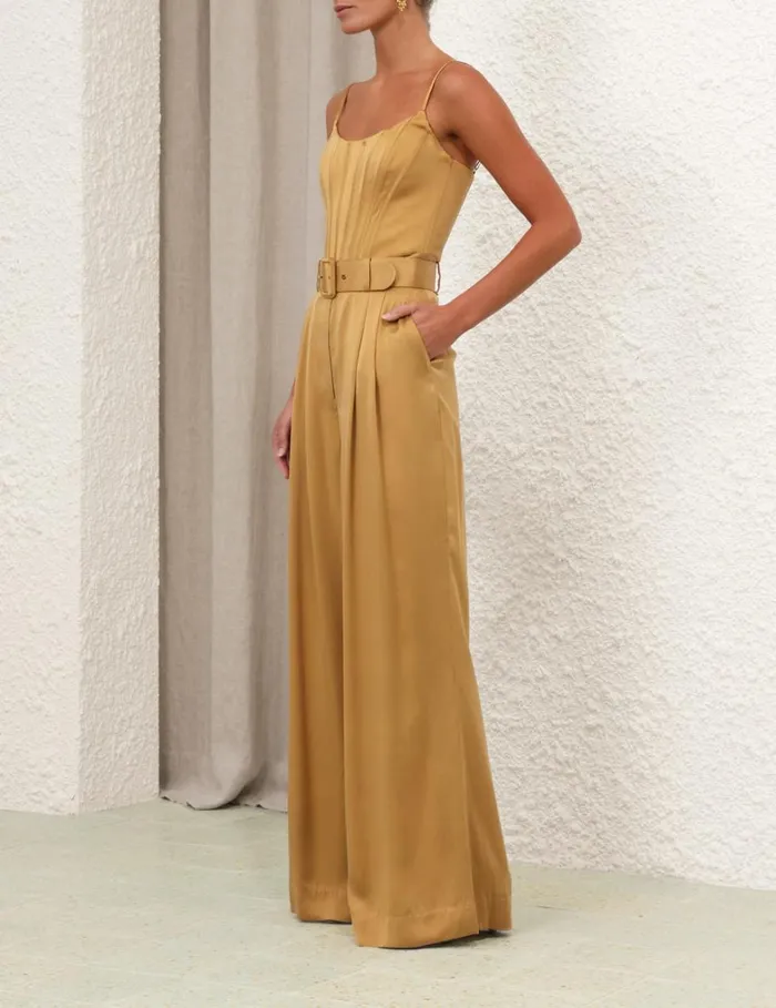 Women Clothing Zimmermann Silk Tuck Pant Honey