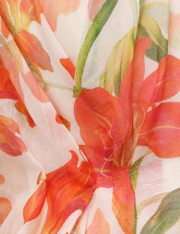 Women Clothing Zimmermann Tranquillity Draped Bodice Red Lily
