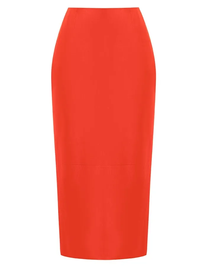 Women Clothing Zimmermann Tranquillity Leather Skirt Tomato