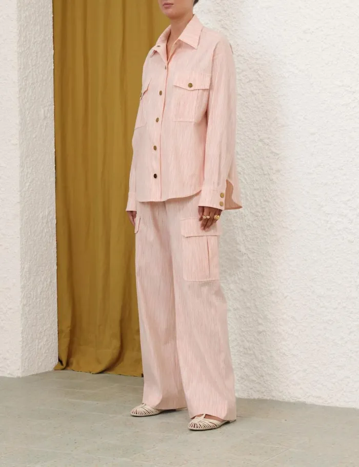 Women Clothing Zimmermann Tranquillity Stripe Track Pant Redorange