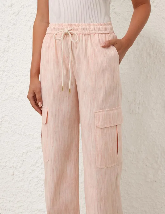 Women Clothing Zimmermann Tranquillity Stripe Track Pant Redorange