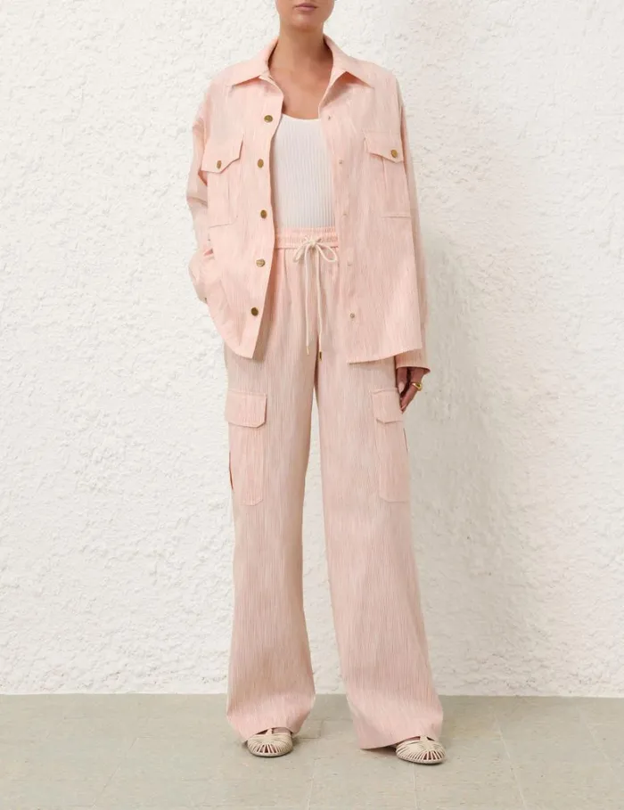 Women Clothing Zimmermann Tranquillity Stripe Track Pant Redorange