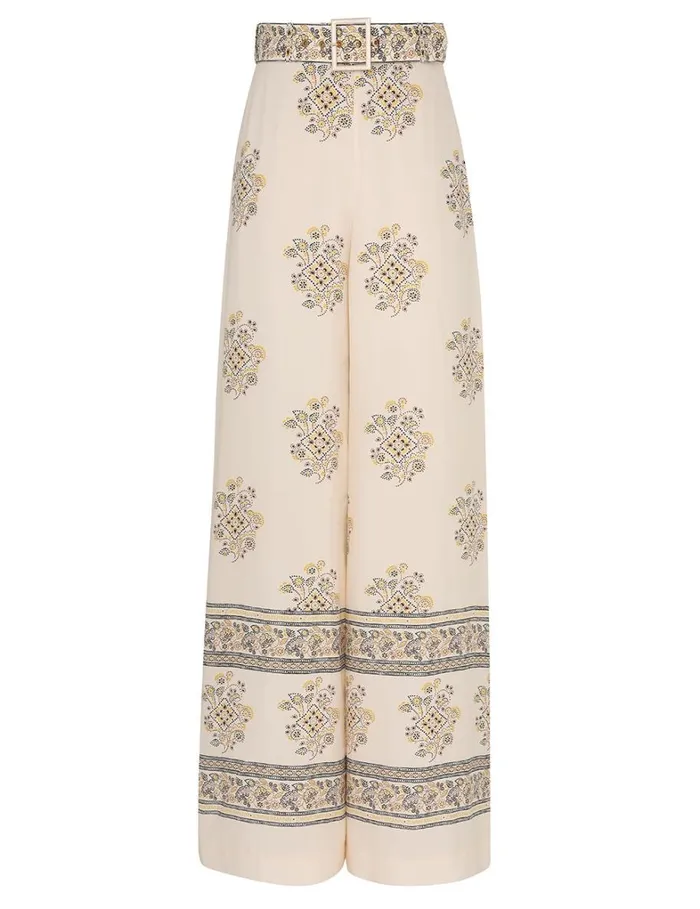 Women Clothing Zimmermann Wide Leg Pant Utility Dot Lemon