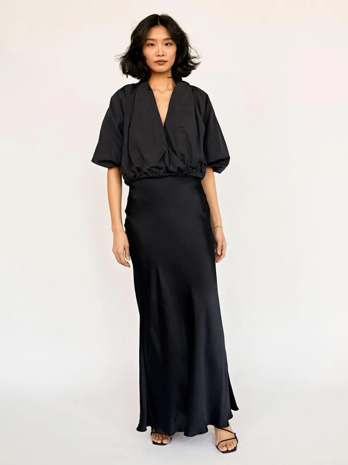 Women Collected Cross Front Blouse French Navy The UNDONE Tops