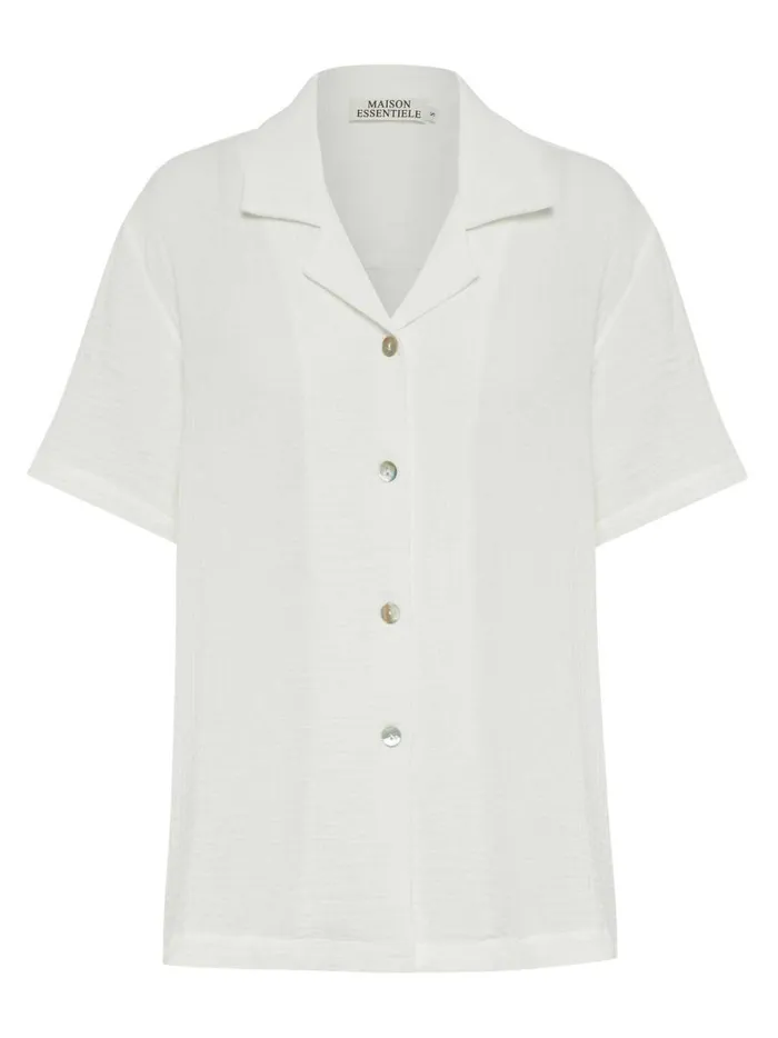 Women Core Short Sleeve Shirt Optic White The UNDONE Loungewear