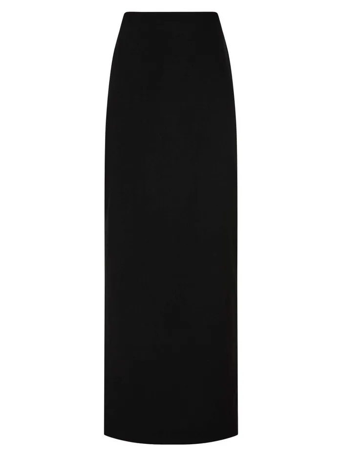 Women Crepe Column Skirt Black The UNDONE Skirts