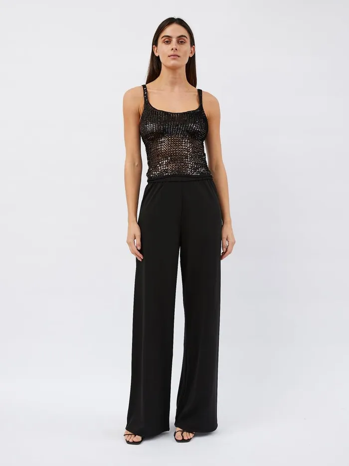 Women Crochet Sequins Tank Black The UNDONE Tops Women Crochet Sequins Tank Black The UNDONE Tops