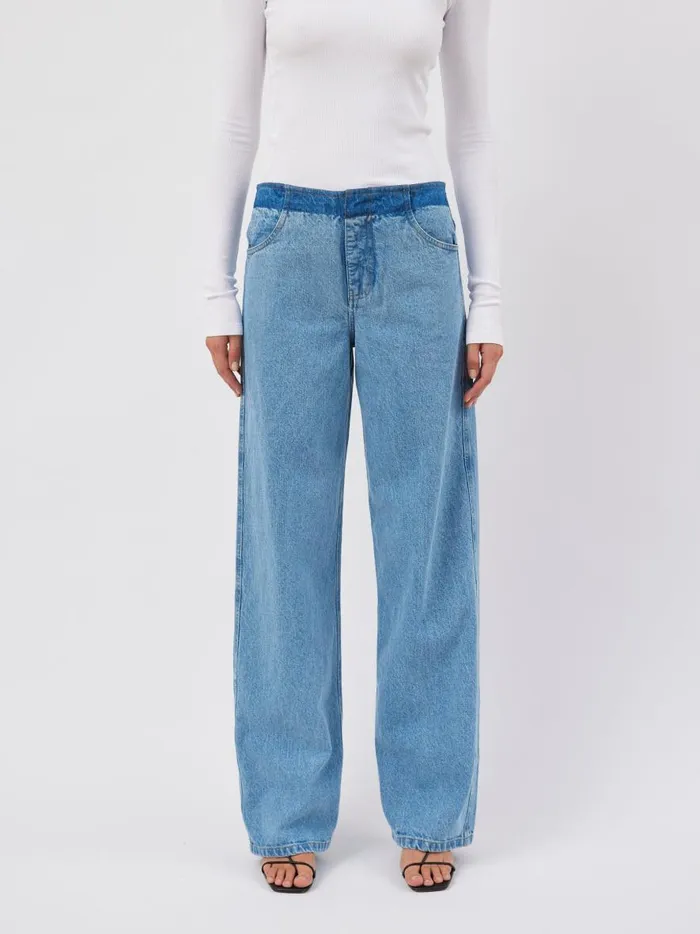 Women Deconstruct Denim Jean Indigo The UNDONE Denim