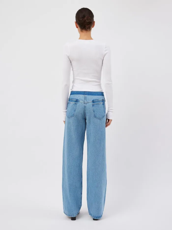 Women Deconstruct Denim Jean Indigo The UNDONE Denim