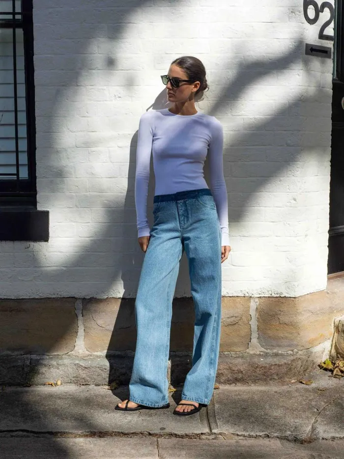 Women Deconstruct Denim Jean Indigo The UNDONE Denim