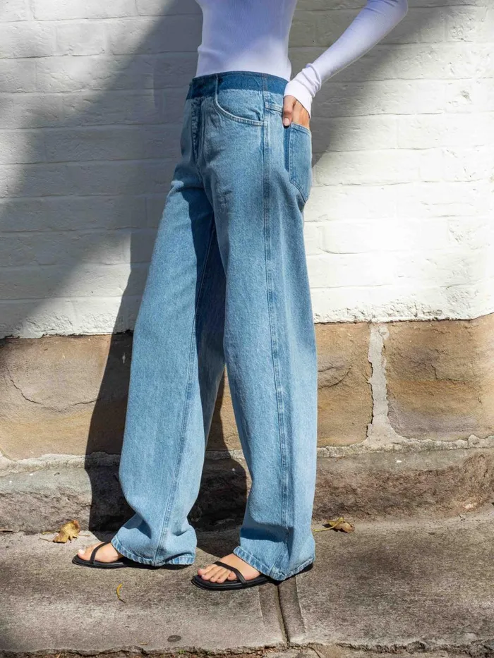 Women Deconstruct Denim Jean Indigo The UNDONE Denim