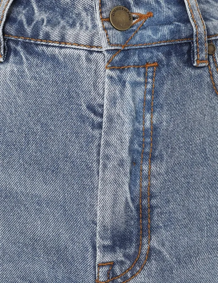 Women Denim Zimmermann Cropped Flare Jean Poseidon Blue