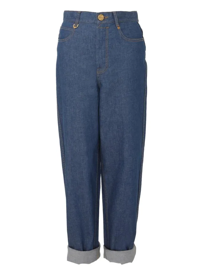 Women Denim Zimmermann Matchmaker Barrel Jean Railway Blue