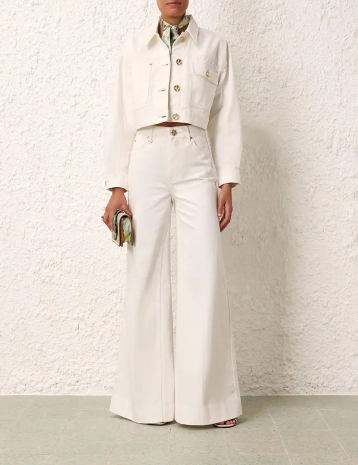 Women Denim Zimmermann Matchmaker Palazzo Jean Milk