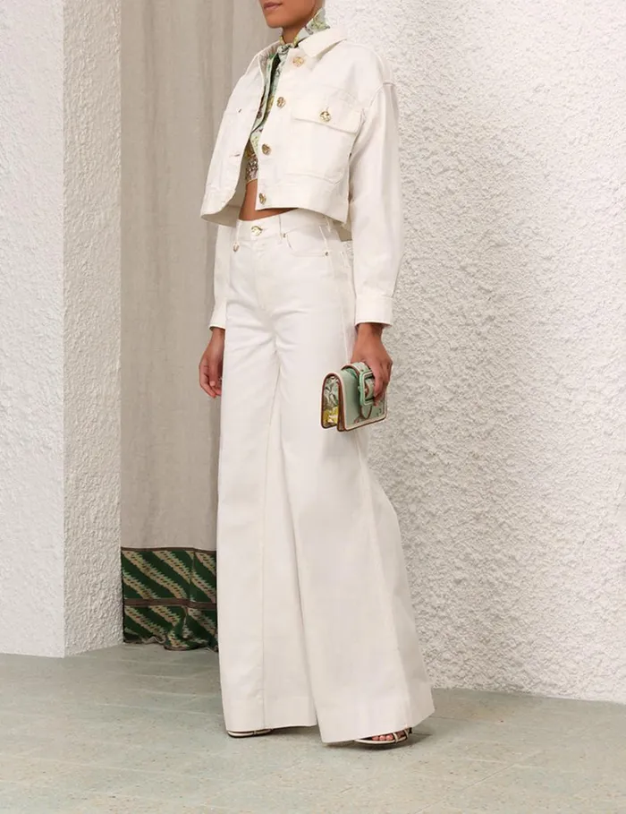 Women Denim Zimmermann Matchmaker Palazzo Jean Milk