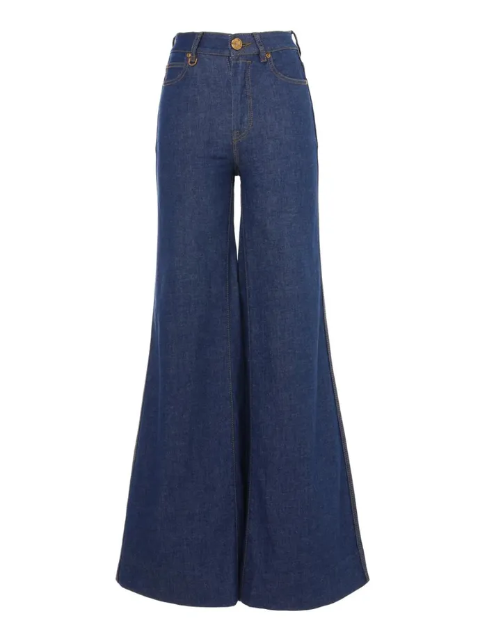 Women Denim Zimmermann Matchmaker Palazzo Jean Railway Blue