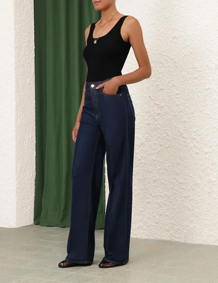 Women Denim Zimmermann Wide Straight Jean Ink