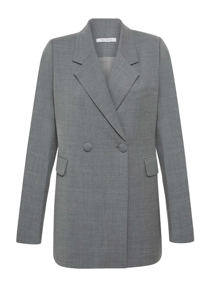 Women Double Breasted Women039s Blazer Pewter Grey The UNDONE Jackets