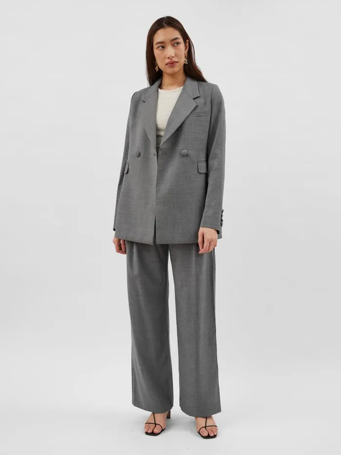 Women Double Breasted Women039s Blazer Pewter Grey The UNDONE Jackets
