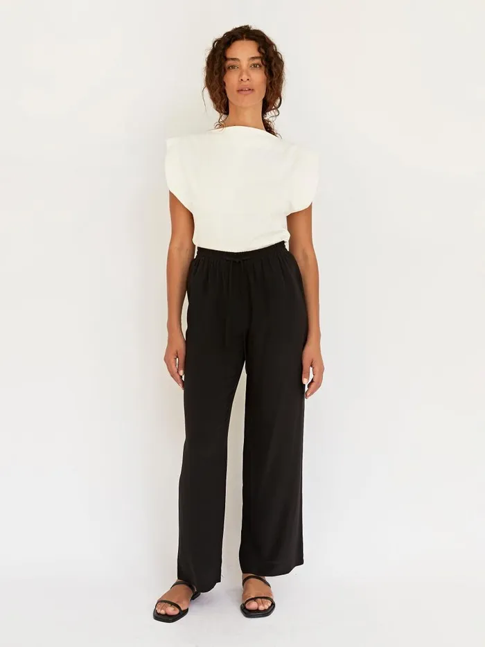Women Drawstring Trouser Black The UNDONE Pants Women Drawstring Trouser Black The UNDONE Pants