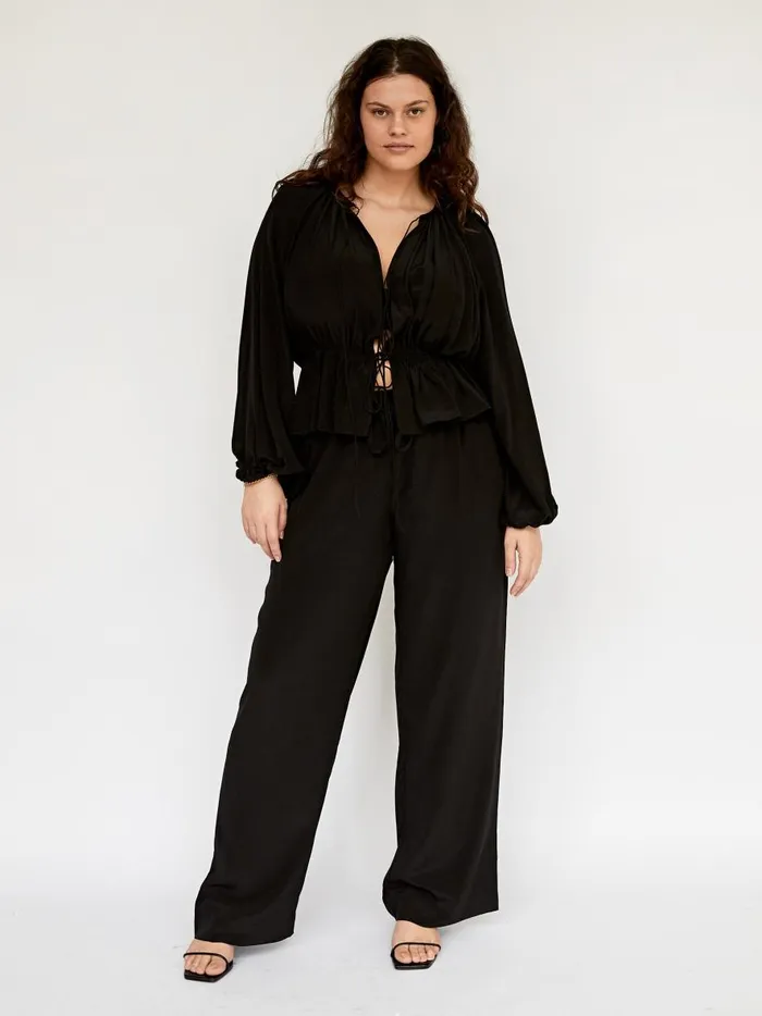 Women Drawstring Trouser Black The UNDONE Pants Women Drawstring Trouser Black The UNDONE Pants