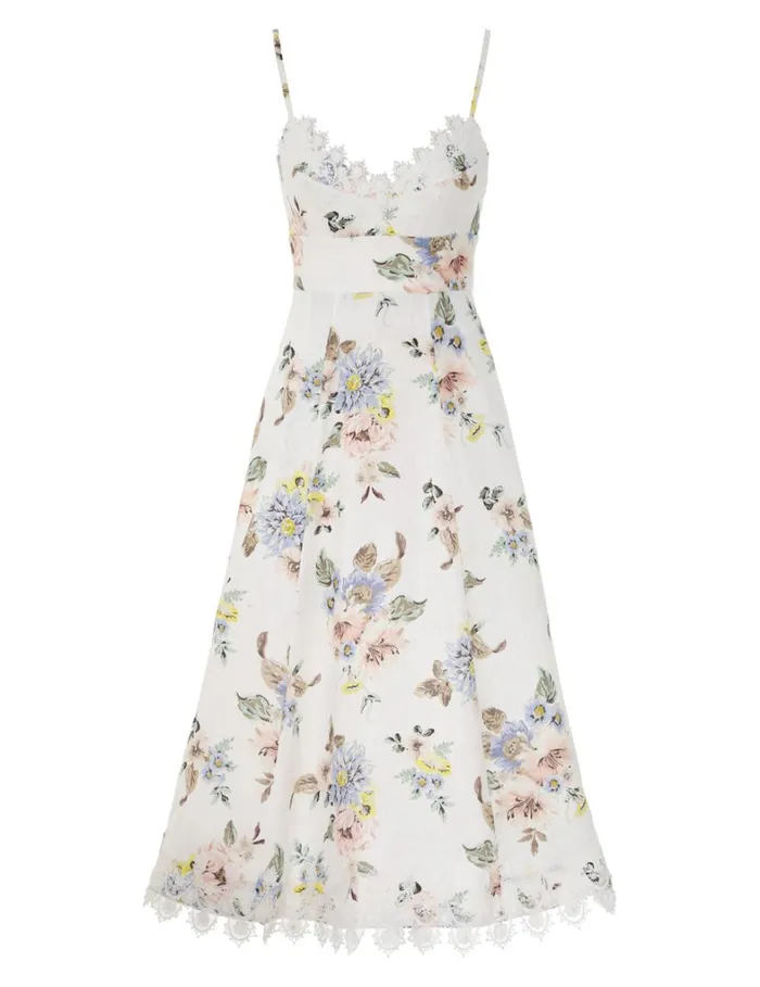 Women Dresses Zimmermann Applique Picnic Dress Blue Floral